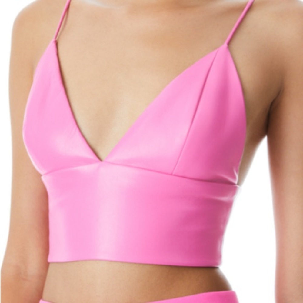 NWT Alice + Olivia faux leather bralette